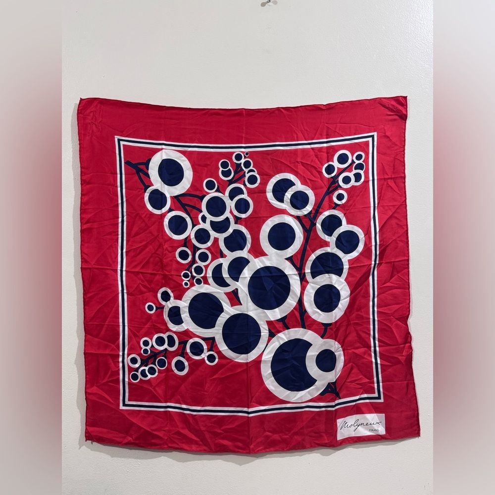 Molyneux Red and Blue Silk Scarf